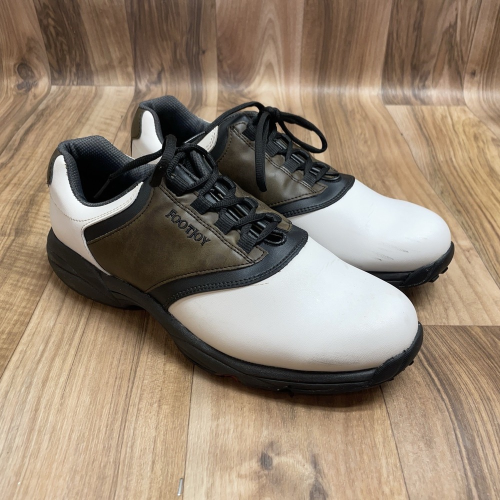 FootJoy 45516 men's golf shoes Greenjoys Brown and‎ White Saddle Size 10.5M